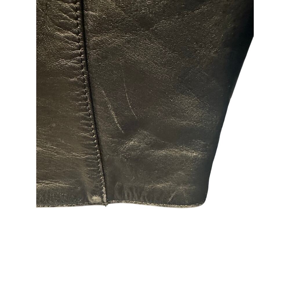 Mega Force Thinsulate heavy distressed leather motorcycle jacket Sz Med Vintage - Picture 3 of 11
